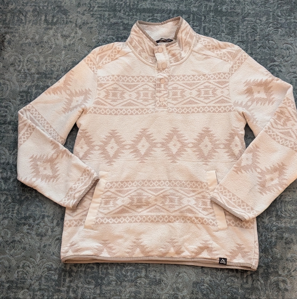 Alpine Design Cream Patterned  Sweater men Size M